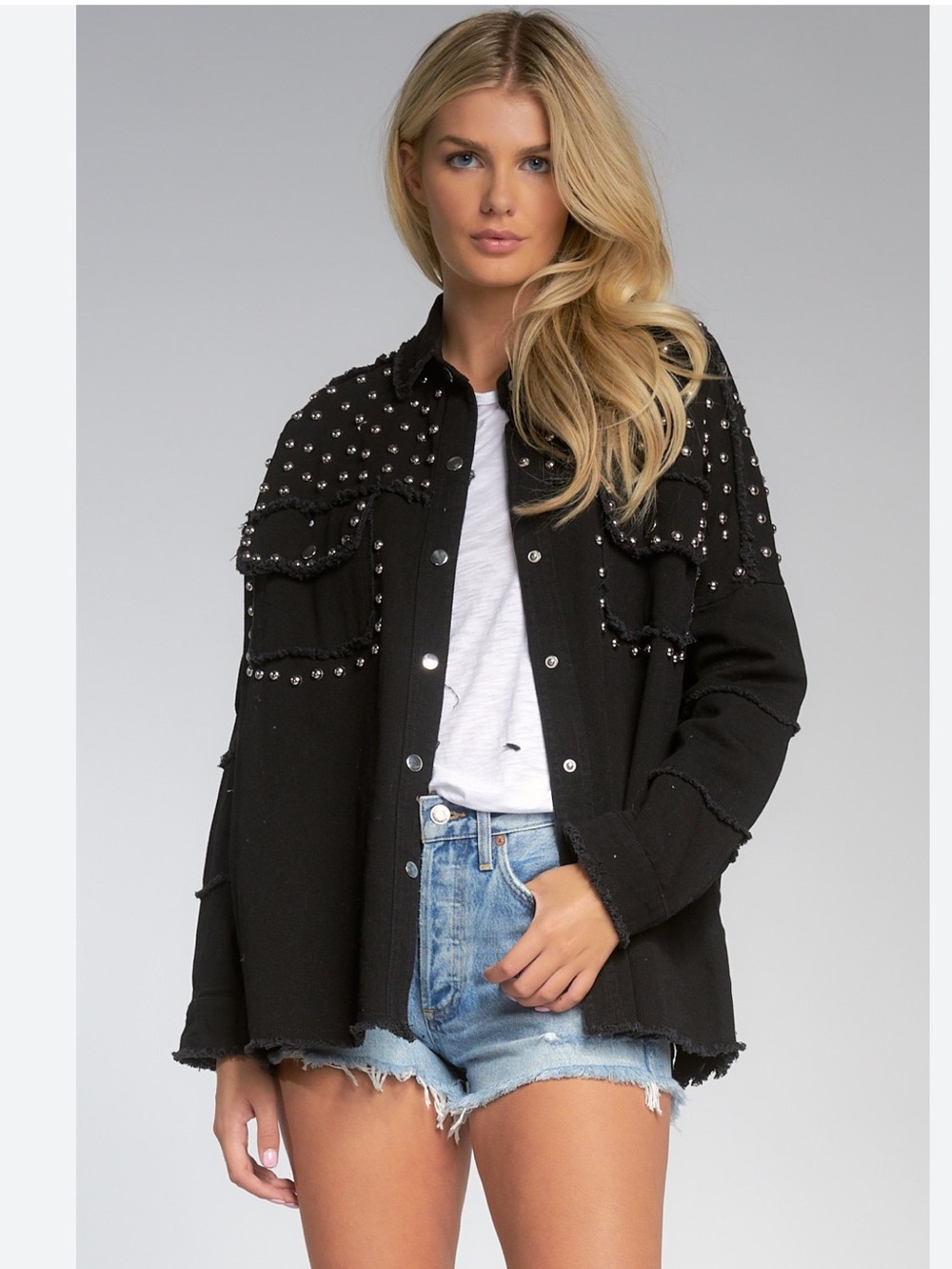 Elan Black Grommet Utility Jacket